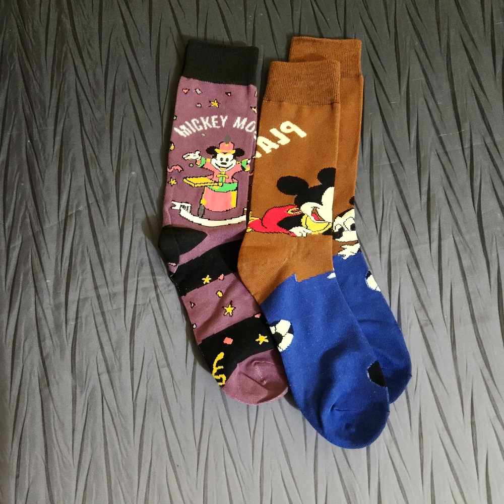 Disney Mickey Mouse Women's Socks - Purple and Brown. NWOT, OSFM